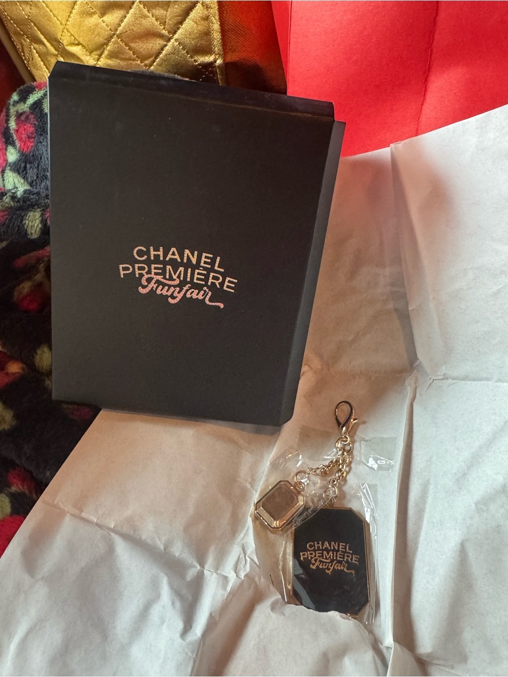 Chanel Première Funfair Key Chain - Black & Gold